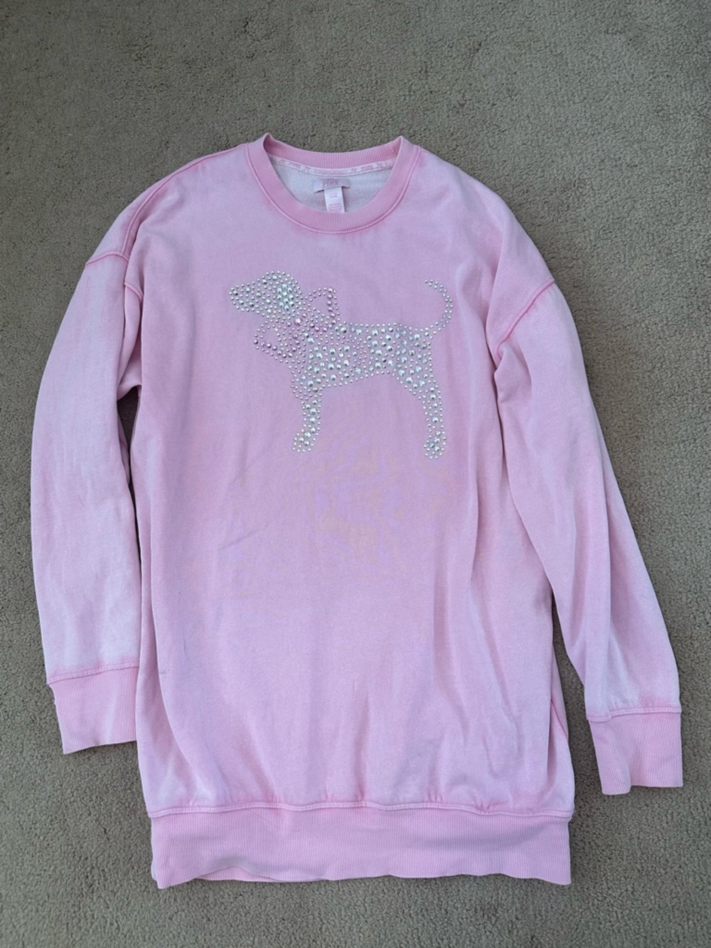 Pink X LoveShackFancy Bling Dog Sweatshirt Dress S